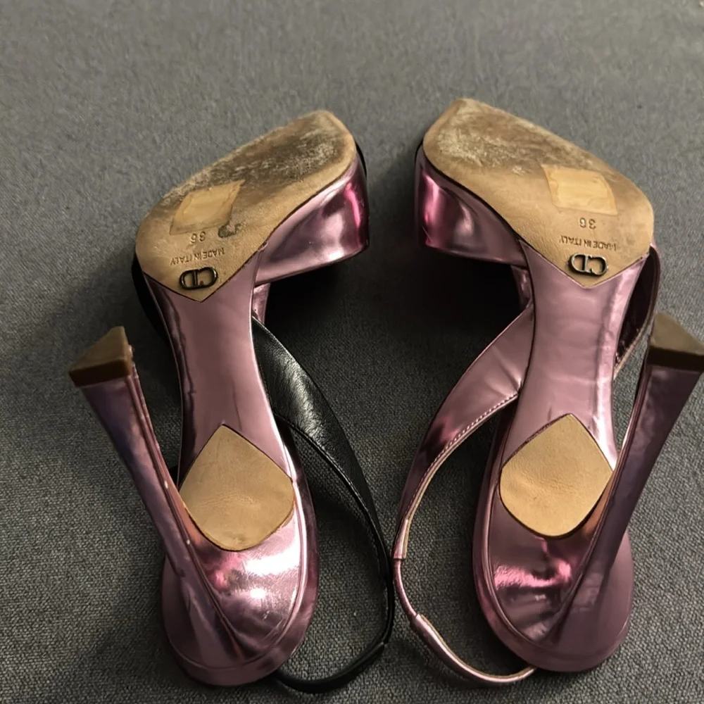 Rare vintage Christian Dior two tone sling backs - Picture 3 of 5